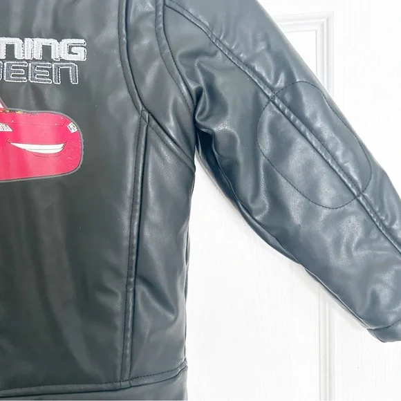 Disney Pixar Fake Leather Cars Racing Jacket for Kids Lightly Insulated - Picture 3 of 10